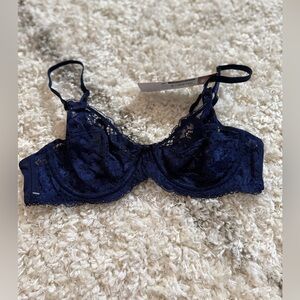 Adored by Adore Me Women’s Blue Floral Lace Bra Size 34B Brand New Tag